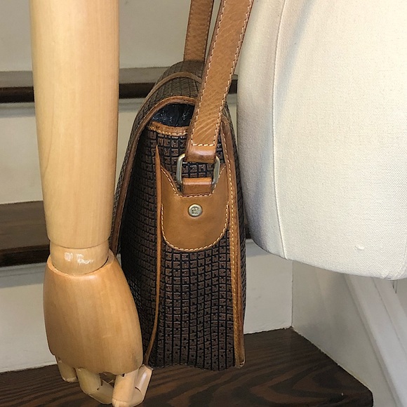 TED LAPIDUS Paris Monogram Embossed Vinyl Leather Crossbody Messenger Bag RARE - Picture 3 of 17